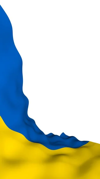 Drapeau Ukraine Sur Fond Blanc Drapeau National Enseigne État Bicolore — Photo