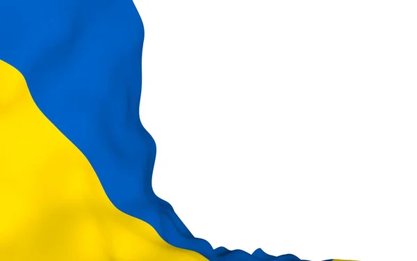 Flag Ukraine White Background National Flag State Ensign Blue Yellow — Stock Photo, Image