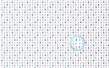 Ethereum kristal ve para beyaz bir arka plan üzerinde. Dijital kripto sembolü. Döviz dalga etkisi, piyasa dalgalanmaları. İş konsepti. 3d illüstrasyon