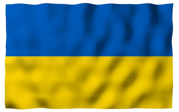 Flag Ukraine White Background National Flag State Ensign Blue Yellow — Stock Photo, Image