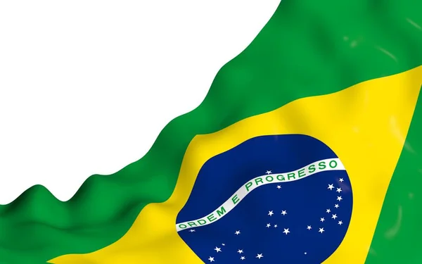 Brezilya Bayrağı Sallayarak Ordem Progresso Sipariş Ilerleme Rio Janeiro Güney — Stok fotoğraf