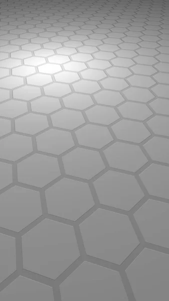 Honeycomb Gray Background Perspective View Polygon Look Honeycomb Extruded Bump — Stock Photo, Image