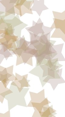 Beyaz arkaplanda çok renkli yarı saydam yıldızlar. Dikey görüntü yönlendirmesi. 3B illüstrasyon