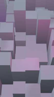 Soyut pembe gri zarif küp geometrik arka plan. Kaotik olarak gelişmiş dikdörtgen çubuklar. 3d Rendering, 3d illüstrasyon