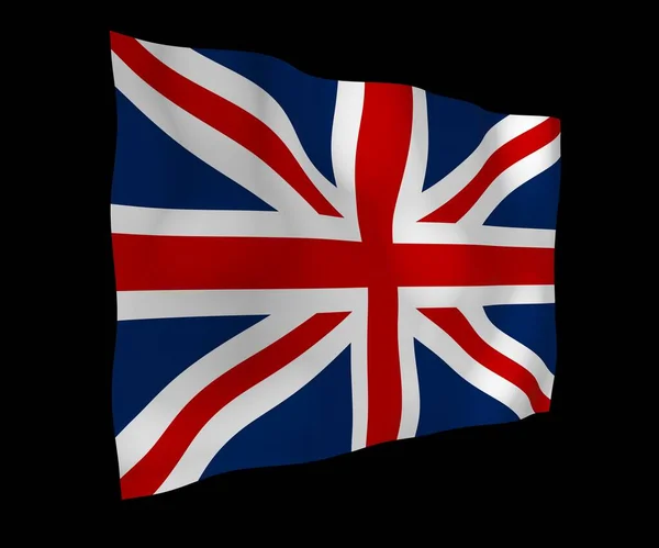 Flagge Des Vereinigten Königreichs Auf Dunklem Hintergrund Schwenkend Britische Flagge — Stockfoto