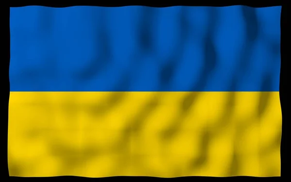 Ukrajna Zászlaja Sötét Háttéren Nemzeti Zászló Állami Zászlós Kék Sárga — Stock Fotó