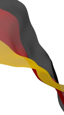 Almanya bayrağı. Geniş format 3D illüstrasyon. Almanya Federal Cumhuriyeti 'nin devlet sembolü. 3B görüntüleme