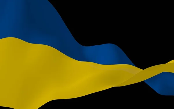 Bandiera Ukraine Uno Sfondo Scuro Bandiera Nazionale Guardiamarina Statale Bicolore — Foto Stock