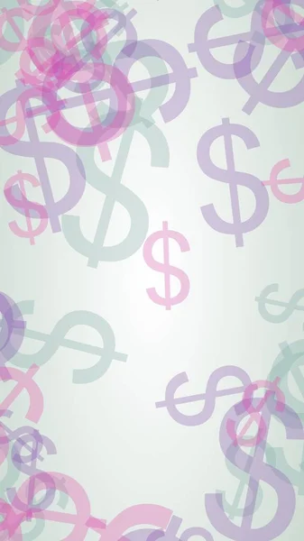 Multicolored Translucent Dollar Signs White Background Red Tones Illustration — Stock Photo, Image