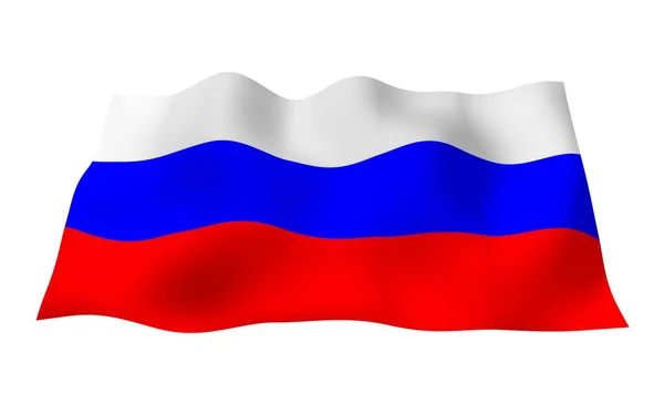 Waving Flag Russian Federation National State Symbol Russia Illustration — Stock Photo, Image