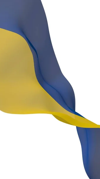 Bandera Ucrania Sobre Fondo Blanco Bandera Nacional Alférez Estatal Bicolor — Foto de Stock
