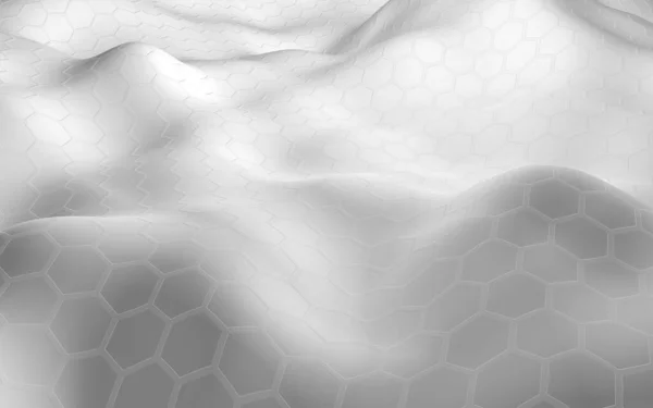 White Honeycomb Gradient Color Light Background Perspective View Polygon Look — Stock Photo, Image