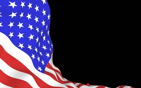 Waving Flag United States America Dark Background Stars Stripes State — Stock Photo, Image