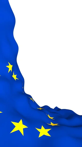 Bandiera Leggermente Sventolante Dell Unione Europea Isolata Sfondo Bianco Rendering — Foto Stock