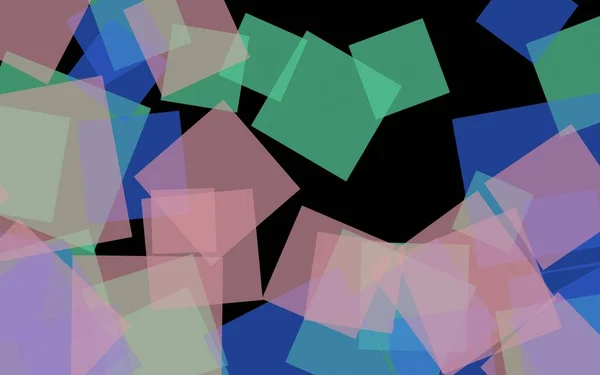 Πολύχρωμα Ημιδιαφανή Τετράγωνα Σκούρο Φόντο Απεικόνιση — Φωτογραφία Αρχείου