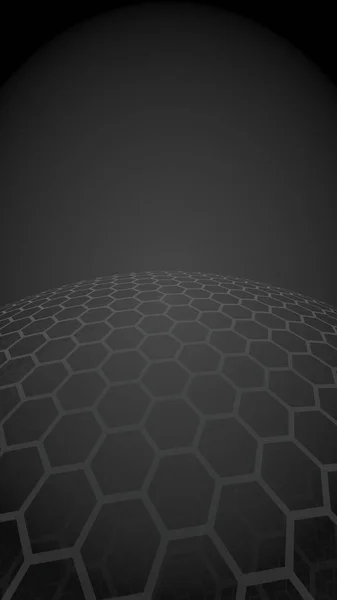 Multilayer Gömb Honeycombs Kék Fekete Háttér Szociális Háló Számítógépes Hálózat — Stock Fotó