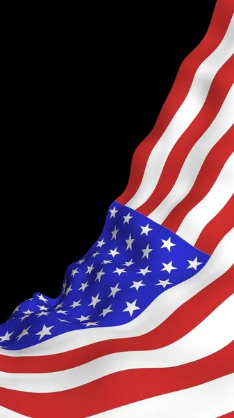 Flagge Der Vereinigten Staaten Von Amerika Auf Dunklem Hintergrund Schwenkend — Stockfoto