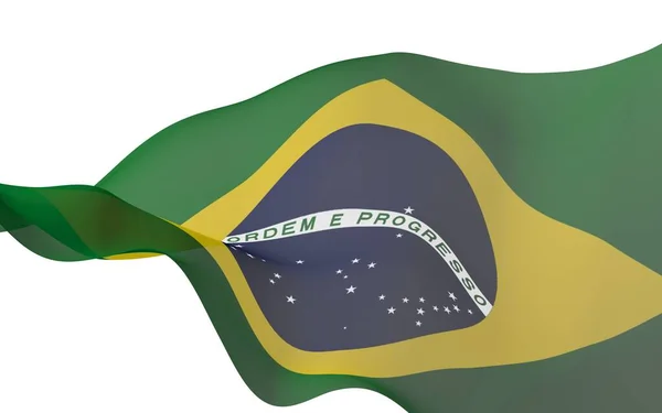 브라질의 국기를 흔들며입니다 Ordem Progresso입니다 그리고 진행입니다 자네이 미국입니다 기호입니다 — 스톡 사진