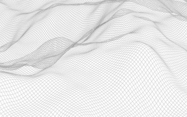 Beyaz arka planda soyut manzara. Siber uzay şebekesi. merhaba teknoloji ağı. 3d illüstrasyon