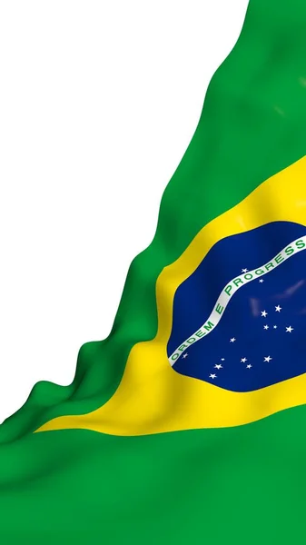 Wapperende Vlag Van Brazilië Ordem Progresso Orde Vooruitgang Rio Janeiro — Stockfoto