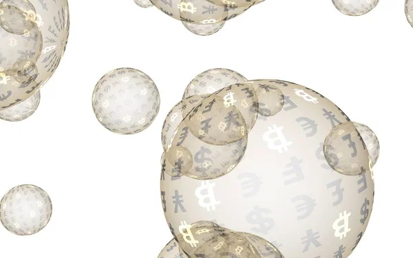 Ekonomická Bublina Bitmincemi Kryptografická Měna Ilustrace Obchodní Koncepce Zlaté Bubliny — Stock fotografie