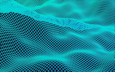 Karanlık bir arka plan üzerinde soyut manzara. Siber uzay şebekesi. merhaba teknoloji ağı. 3d illüstrasyon