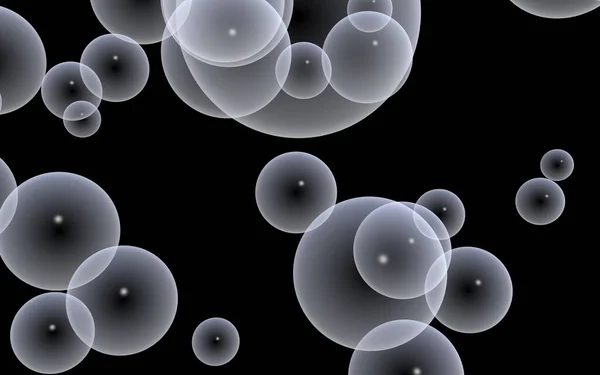 Dunkler Hintergrund Und Helle Blasen Tapete Textur Mit Luftballons Illustration — Stockfoto