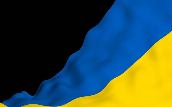 Ukrainas Flagga Mörk Bakgrund Nationella Flaggan Och Staten Ensign Blå — Stockfoto