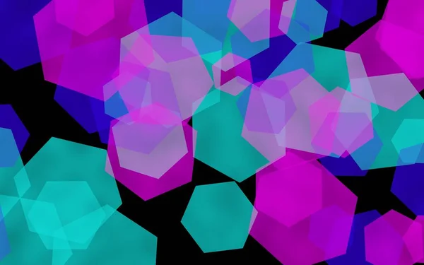 Multicolored Translucent Hexagons Dark Background Pink Tones Illustration — Stock Photo, Image