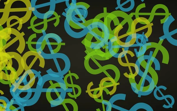 Multicolored Translucent Dollar Signs Dark Background Illustration — Stock Photo, Image