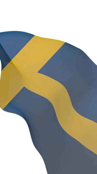 Bandiera Sweden Simbolo Ufficiale Del Regno Svezia Campo Blu Con — Foto Stock