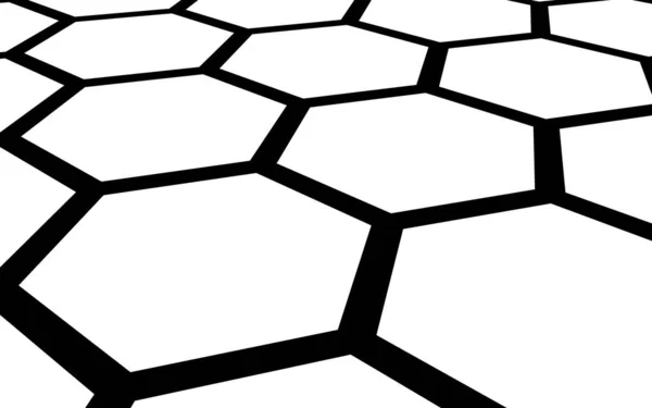 Black Honeycomb White Background Perspective View Polygon Look Honeycomb Isometric — Stock Photo, Image