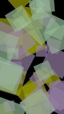 Koyu arkaplanda çok renkli yarı şeffaf altıgenler. Dikey görüntü yönlendirmesi. 3B illüstrasyon