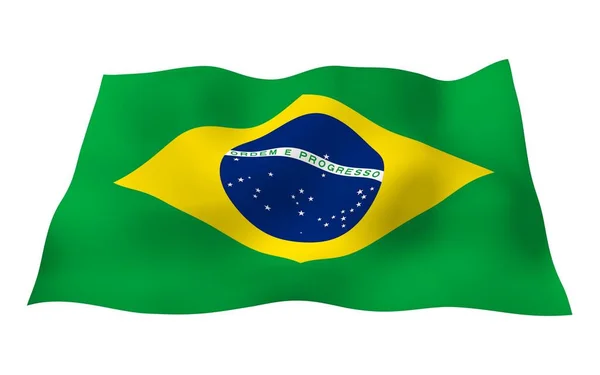 Flagge Brasiliens Schwenkend Ordem Progresso Ordnung Und Fortschritt Rio Janeiro — Stockfoto