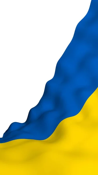 Ukrainas Flagga Vit Bakgrund Nationell Flagga Och Delstat Blå Och — Stockfoto