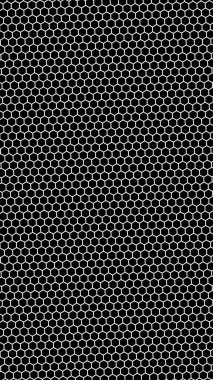 Siyah arka plan üzerinde beyaz petek. Dikey görüntü yönlendirmesi. Biyometrik geometri. 3d illüstrasyon