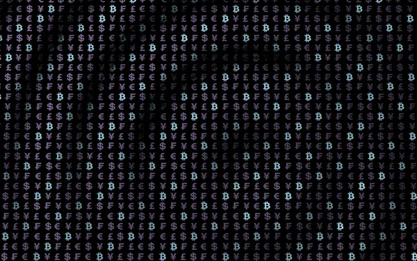 Біткоїн Валюта Темному Фоні Цифровий Криптографічний Символ Валютна Бульбашка Хвильовий — стокове фото
