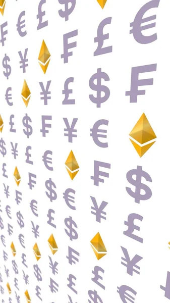 Ethereum Classique Monnaie Sur Fond Blanc Crypto Numérique Symbole Concept — Photo