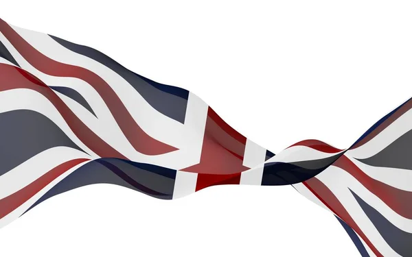 Waving flag of the Great Britain. British flag. United Kingdom of Great Britain and Northern Ireland. State symbol of the UK. 3D illustration