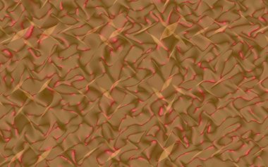 Grafik çizimi - sıvı desenli koyu turuncu renk. Modern soyut arka plan. Duvar kağıdı tasarla. 3B illüstrasyon