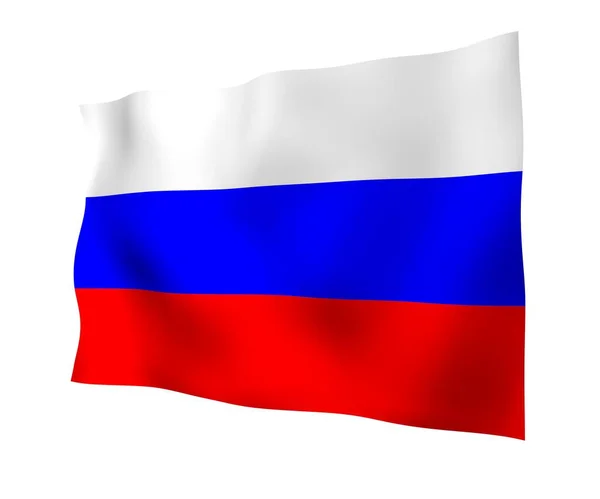 Zwaaiende Vlag Van Russische Federatie Nationale Staat Symbool Van Russische — Stockfoto