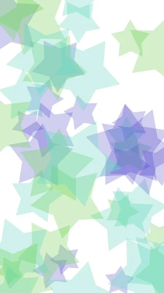 Πολύχρωμα Ημιδιαφανές Αστέρια Λευκό Φόντο Πράσινες Αποχρώσεις Εικονογράφηση — Φωτογραφία Αρχείου