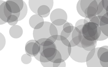 Beyaz arka planda yarı saydam daireler. 3B illüstrasyon