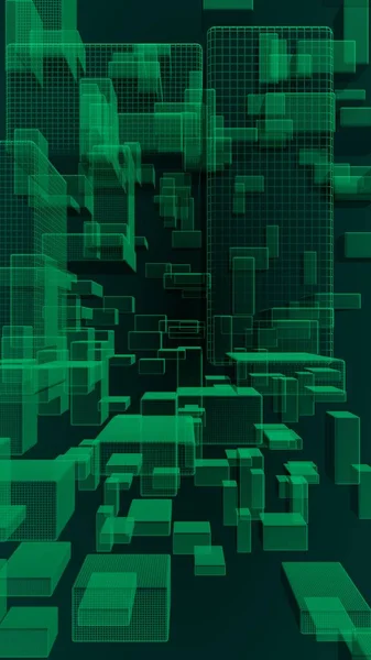 Groen Donker Abstracte Digitale Technologie Achtergrond Het Patroon Met Herhalende — Stockfoto