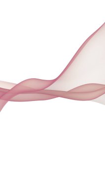 Soyut dalga. Eşarp. Beyaz arka planda parlak kurdele. Soyut duman. Raster hava desteği. Dikey görüntü yönlendirmesi. 3B illüstrasyon