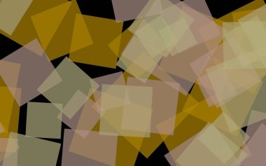 Koyu arkaplanda çok renkli yarı şeffaf kareler. 3B illüstrasyon