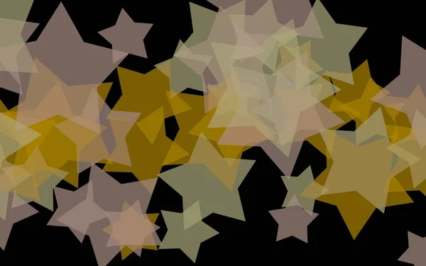 Multicolored Translucent Stars Dark Background Orange Tones Illustration — Stock Photo, Image