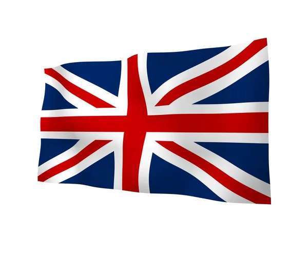 Ondeando la bandera de Gran Bretaña. Bandera británica. Reino Unido de Gran Bretaña e Irlanda del Norte. Símbolo estatal del Reino Unido. Ilustración 3D — Foto de Stock
