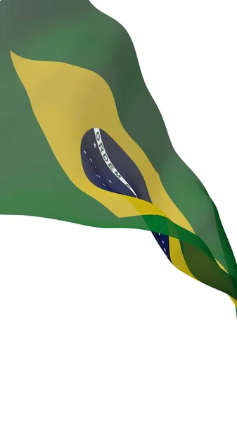 Flagge Brasiliens schwenkend. ordem e progresso. Ordnung und Fortschritt. Rio de Janeiro. Südamerika. Staatssymbol. 3D-Illustration — Stockfoto