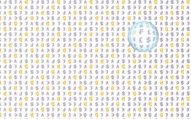 Bitcoin ve para birimi beyaz bir arka plan üzerinde. Dijital kripto sembolü. Döviz balonu, dalga etkisi, piyasa dalgalanmaları. İş konsepti. 3d illüstrasyon
